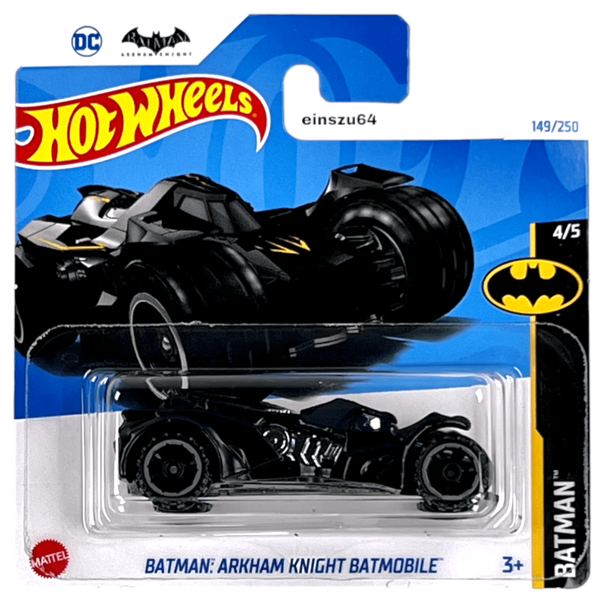 Hot Wheels 2024 Batman Arkham Knight Batmobile Batman 4 5 HTB22 einszu64