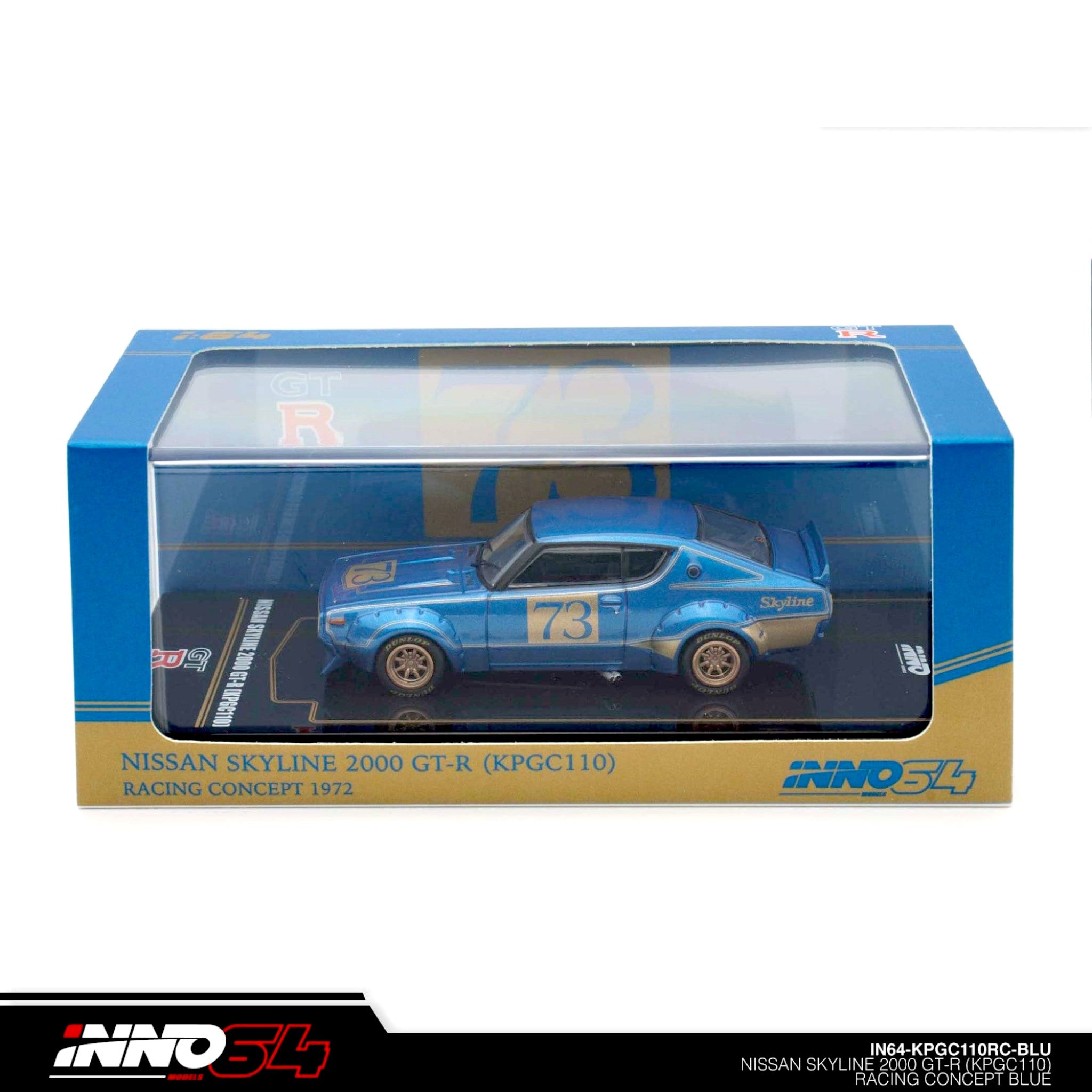 INNO64 - NISSAN SKYLINE 2000 GT-R (KPGC110) Racing Concept Blue -  IN64-KPGC110RC-BLU - 1:64