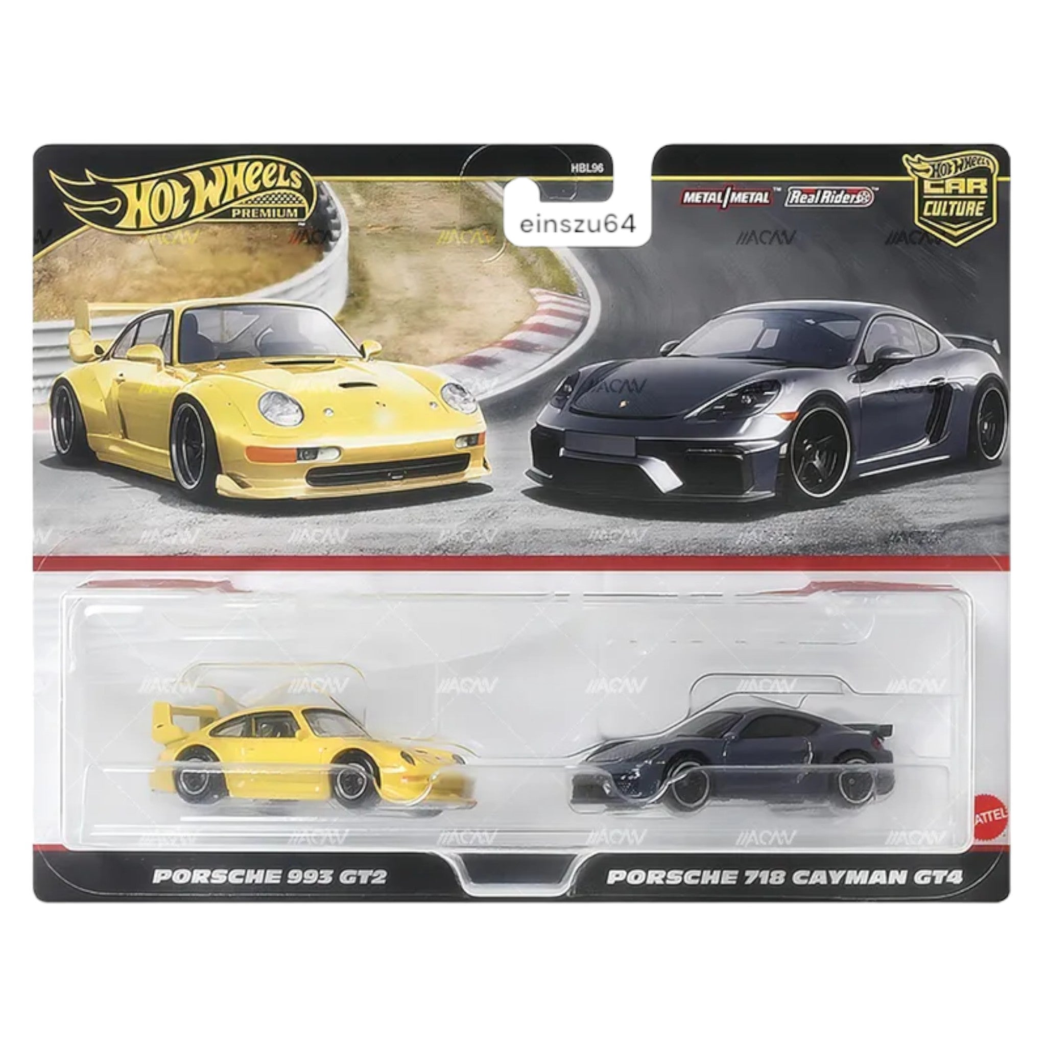 Hot Wheels 2024 - Pre-Order - 2-Pack - Porsche 993 GT2 - Porsche Cayman GT4