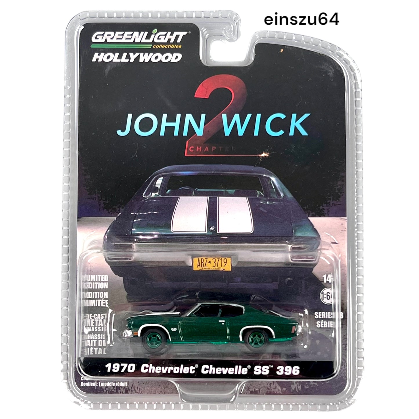 Greenlight - 1970 Chevrolet Chevelle SS396 - John Wick 2 - Green Machine - 44780-F - 1:64 - Hollywood 18