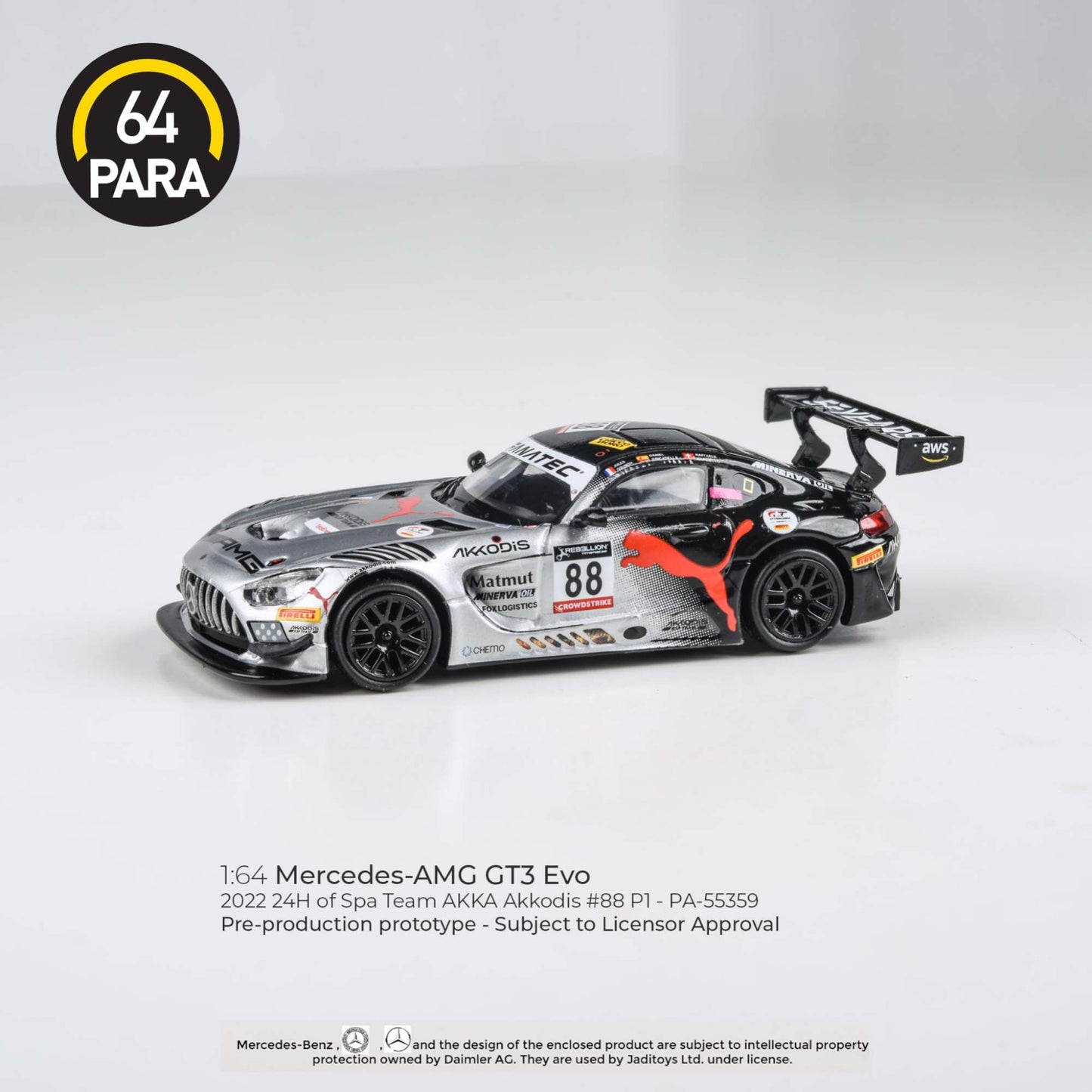 Para64 - Mercedes-AMG GT3 Evo 2022 24H Spa P1 Akkodis ASP #88 - PA-55359 (LHD)