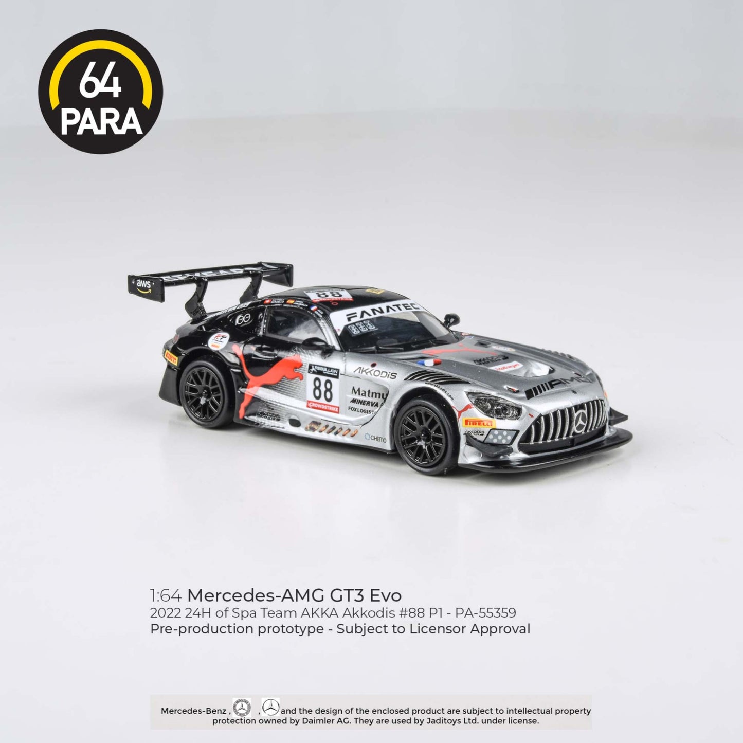 Para64 - Mercedes-AMG GT3 Evo 2022 24H Spa P1 Akkodis ASP #88 - PA-55359 (LHD)