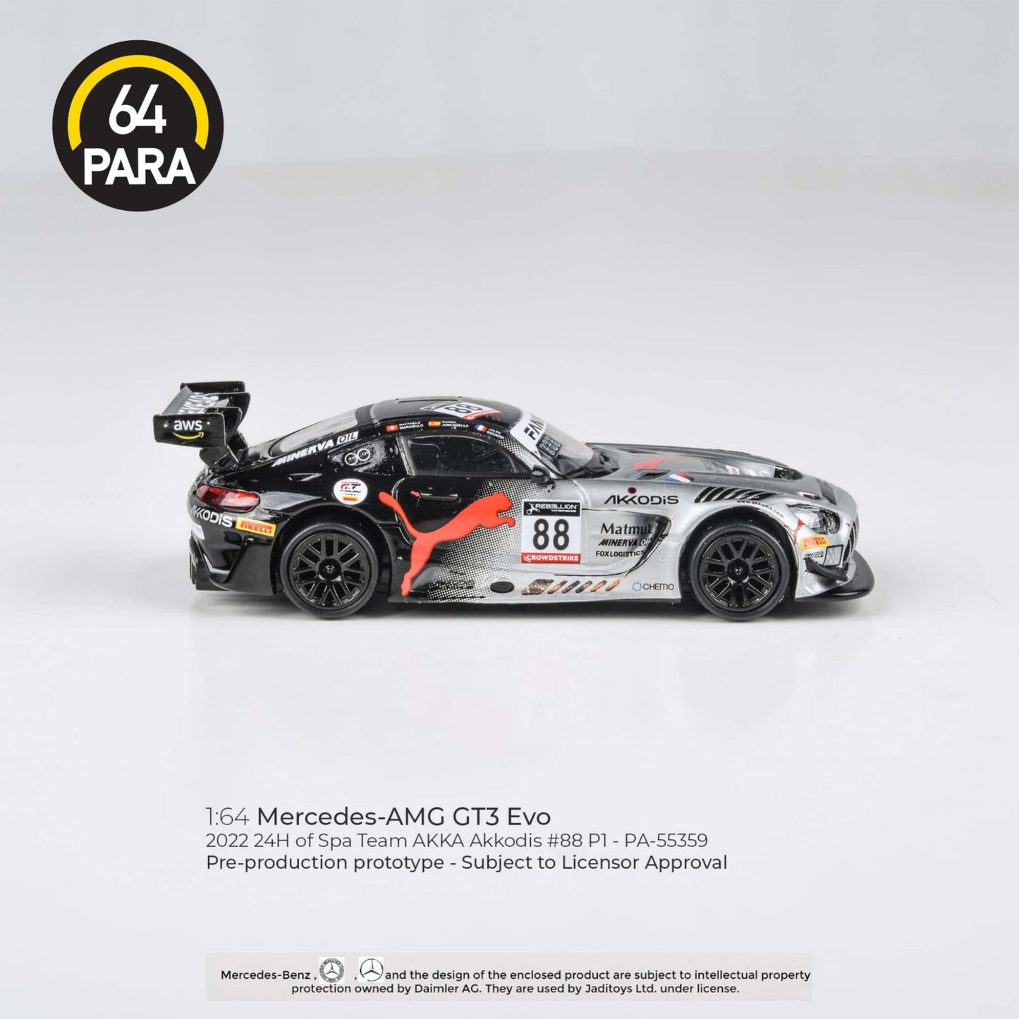 Para64 - Mercedes-AMG GT3 Evo 2022 24H Spa P1 Akkodis ASP #88 - PA-55359 (LHD)