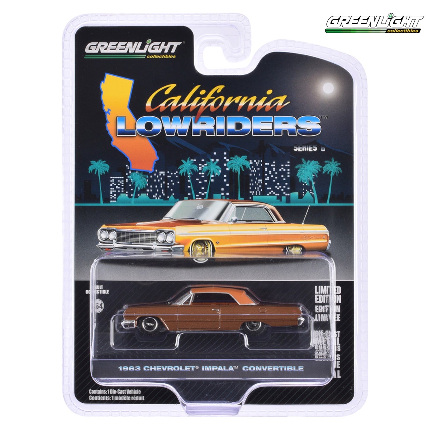 Greenlight - 1963 Chevrolet Impala SS Convertible Top Up - bronze metallic - 63070-C - California Lowriders 6