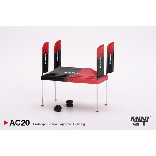 Mini GT - Pre-Order - Paddock Service Tent Set 2023, black/red - Advan - AC20 - 1:64