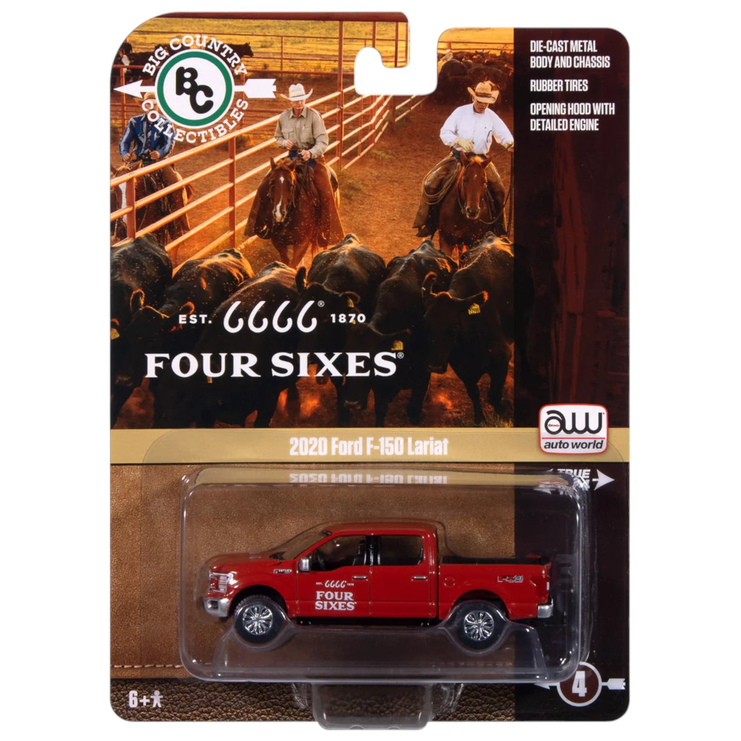 Autoworld - Pre-Order - 2020 Ford F-150 Lariat Four Sixes, red - Big Country Collectibles