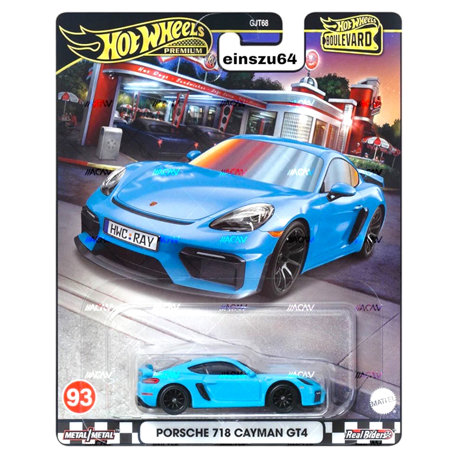 Hot Wheels 2024 - Boulevard - Porsche 718 Cayman Gt4 - No. 93 - Hrt71 