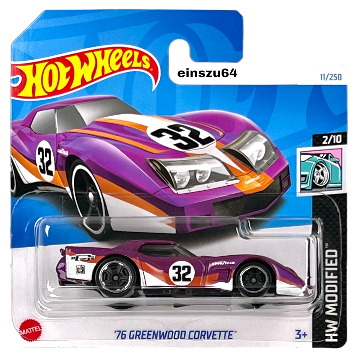 Hot Wheels 2024 - ´76 Greenwood Corvette - Modified 2/10 - HTB67 - 11/250 - 1:64