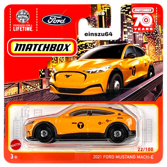 Matchbox 2023 - 2021 Ford Mustang Mach-E Taxi - HLC91 - 22/100 - 1:64