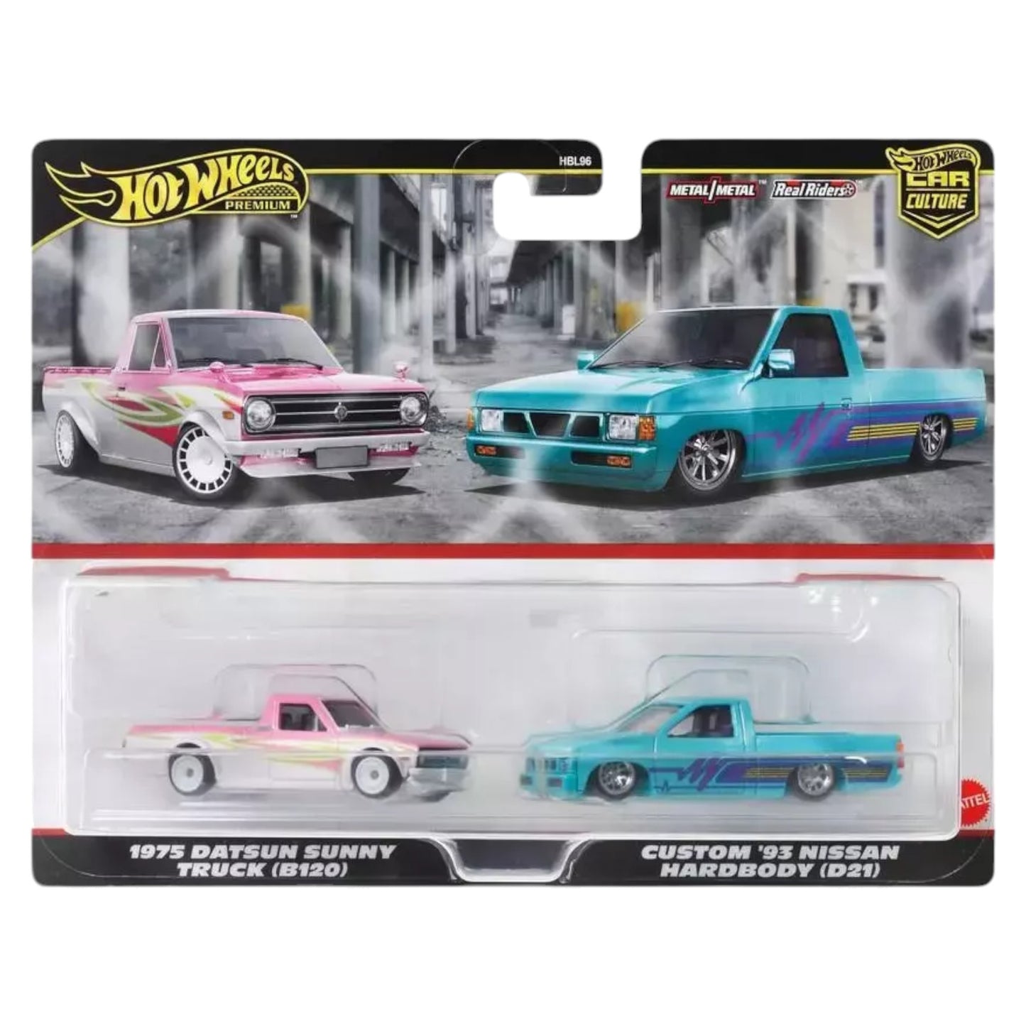 Hot Wheels 2024 - 2-Pack - 1975 Datsun Sunny Truck (B120) - Custom ´93 Nissan Hardbody (D21) - HRR78