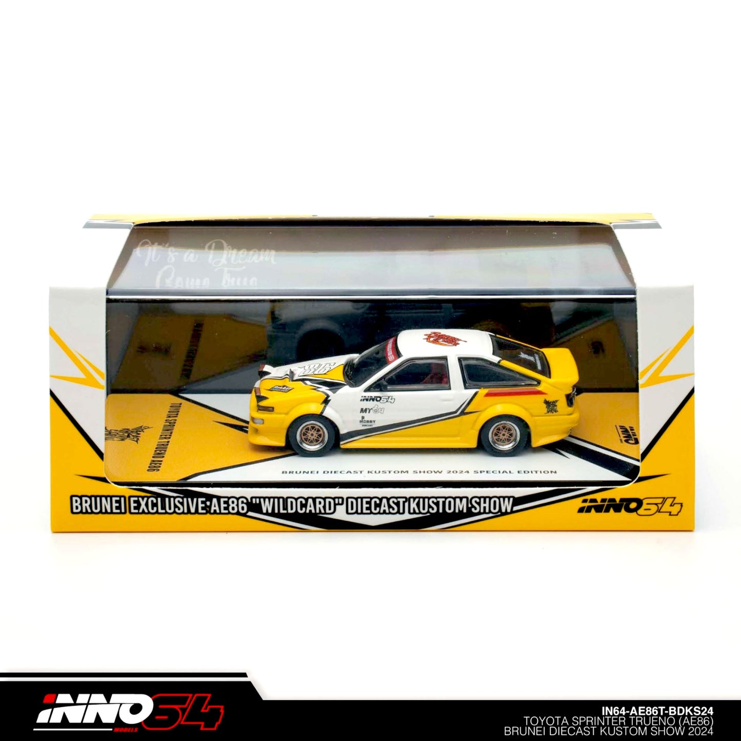 INNO64 - Pre-Order - Toyota Sprinter Trueno AE86 *Brunei Diecast Kustom Show 2024* - IN64-AE86T-BD