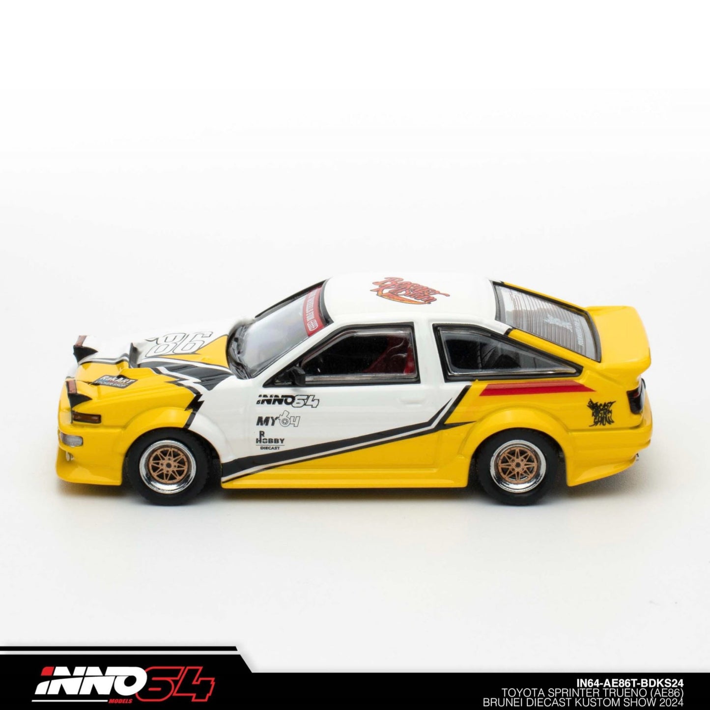 INNO64 - Pre-Order - Toyota Sprinter Trueno AE86 *Brunei Diecast Kustom Show 2024* - IN64-AE86T-BD