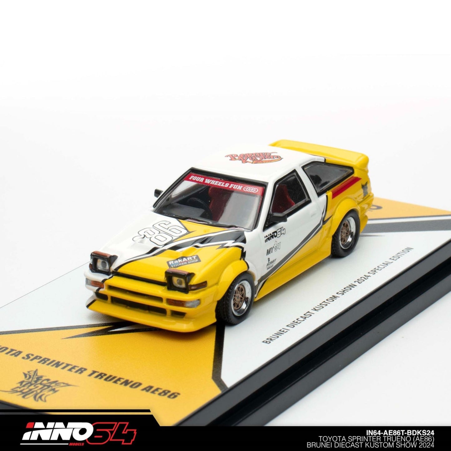 INNO64 - Pre-Order - Toyota Sprinter Trueno AE86 *Brunei Diecast Kustom Show 2024* - IN64-AE86T-BD