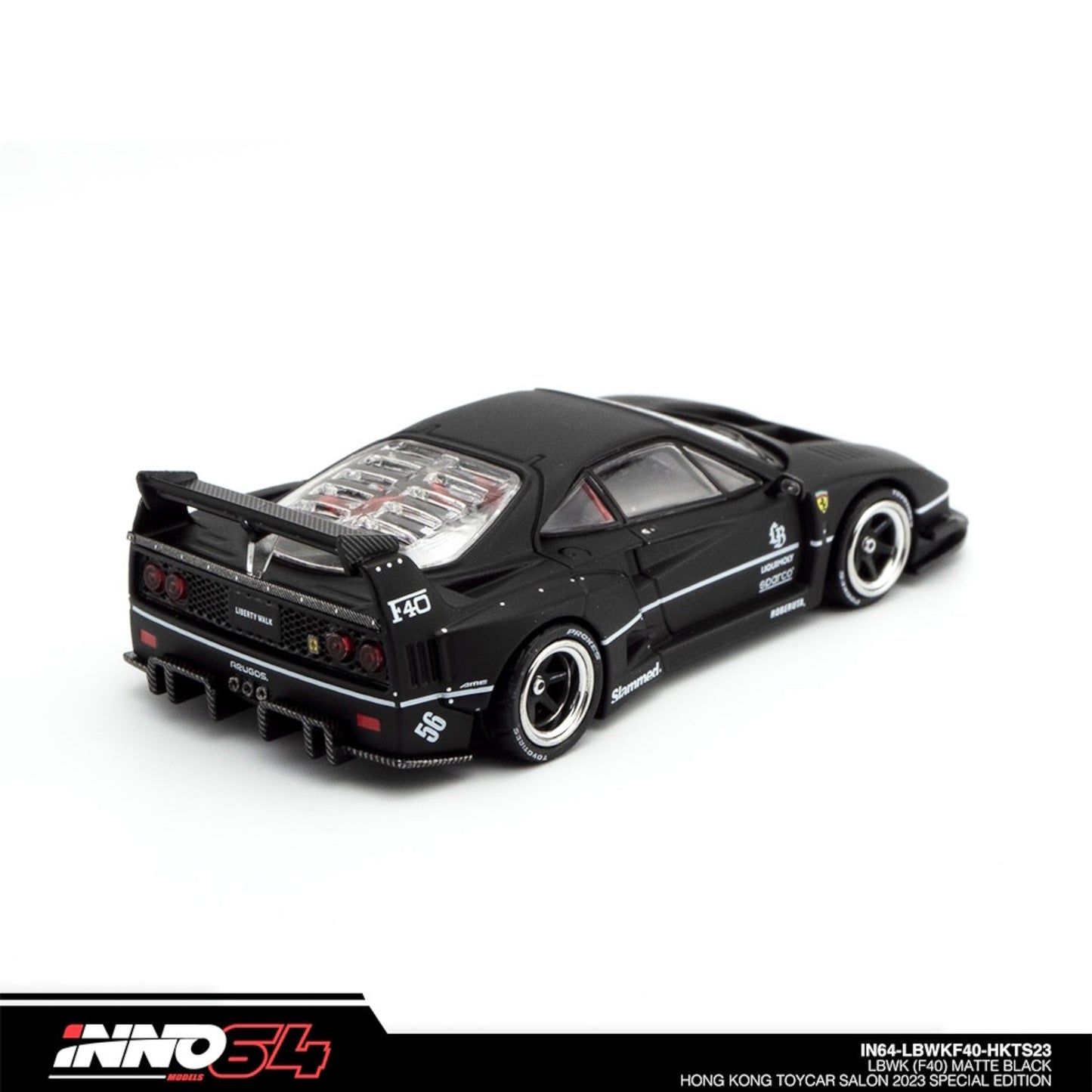 INNO64 - LBWK Ferrari F40, black/white - 1:64 - IN64-LBWKF40-HKTS23