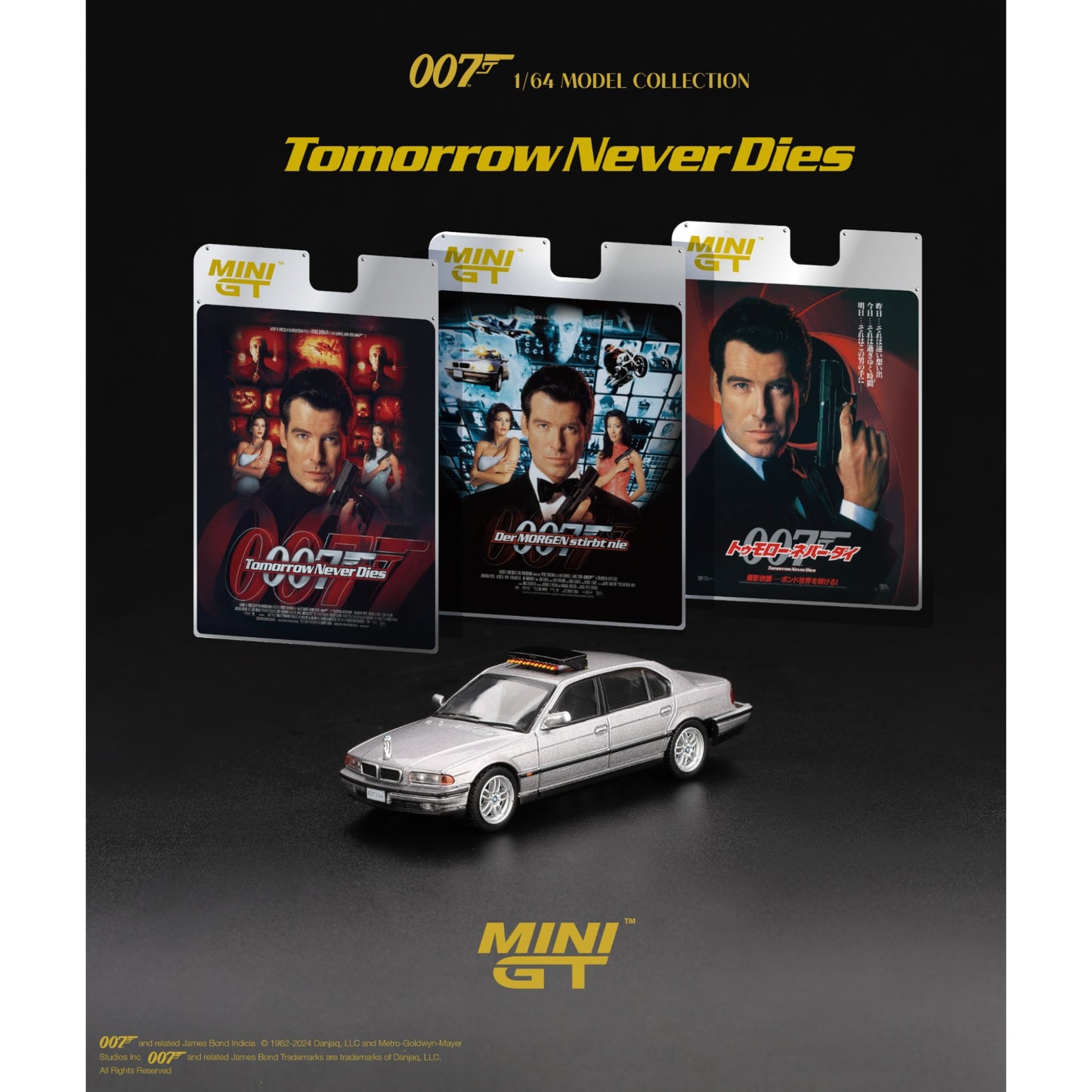 Mini GT - Pre-Order - James Bond - 1997 BMW 750 IL (E39) *Tomorrow Never Die* - German Blister Packaging - MGT00902-007G (LHD)