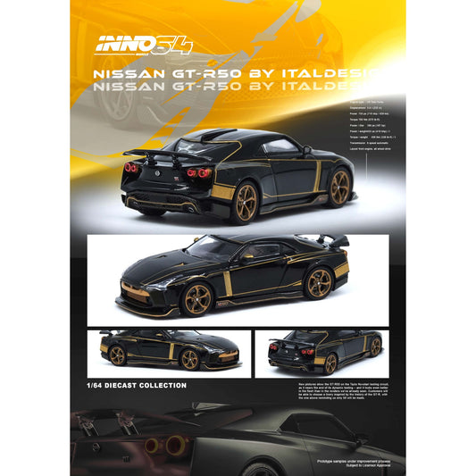 INNO64 - Pre-Order - Nissan GT-R50 by ITALDESIGN Black - IN64-R50-BLK