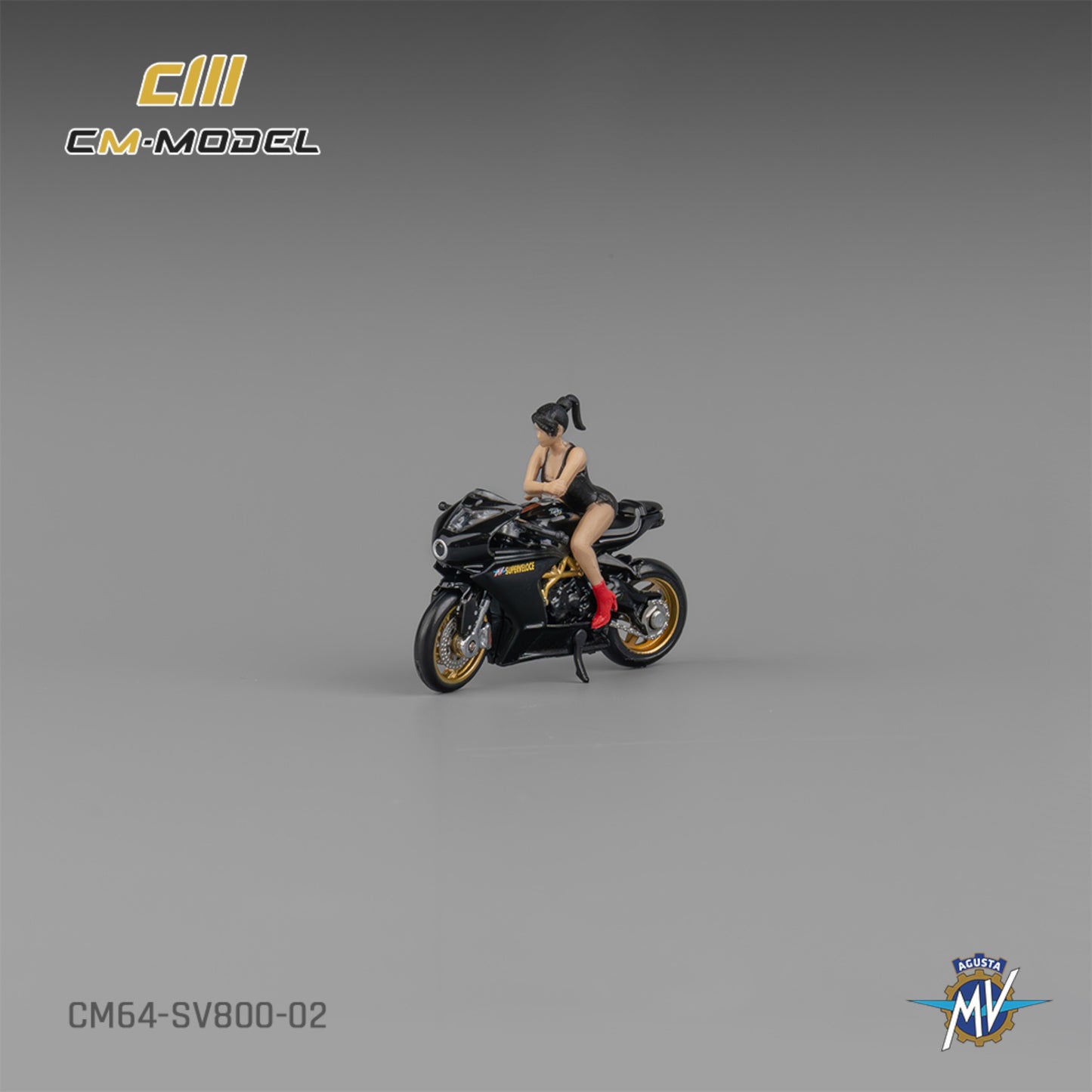 CM Model - Pre-Order - MV Agusta SV800 - black with Showgirl - CM64-SV800-02 - 1:64