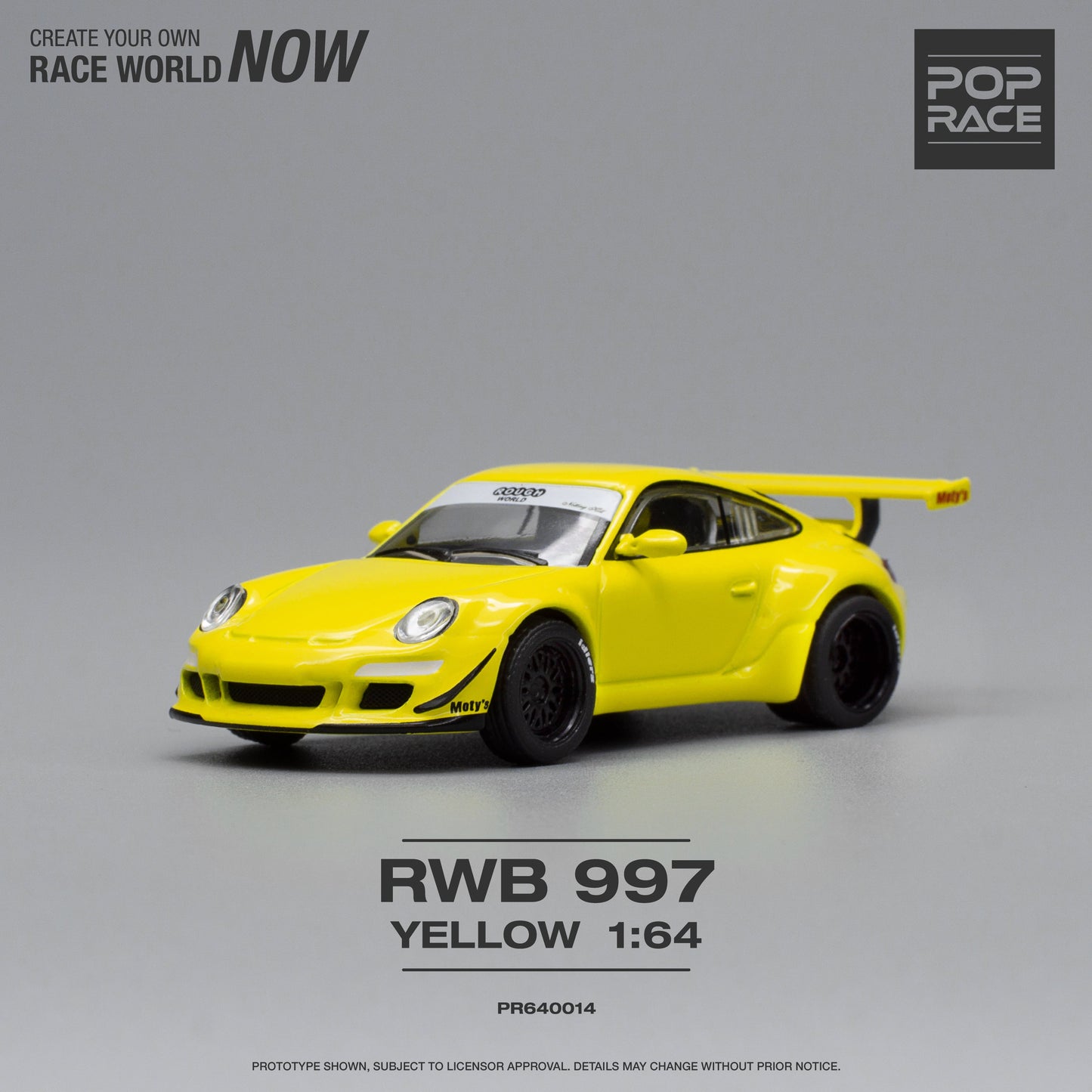 Pop Race - Porsche RWB 997, yellow - PR640014 - 1:64