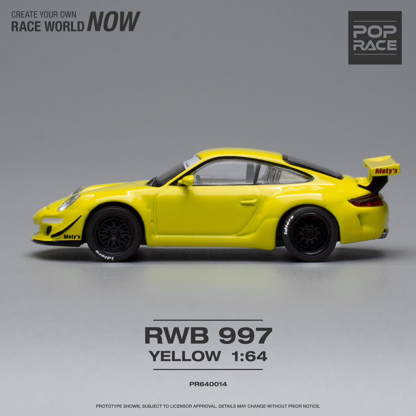 Pop Race - Porsche RWB 997, yellow - PR640014 - 1:64