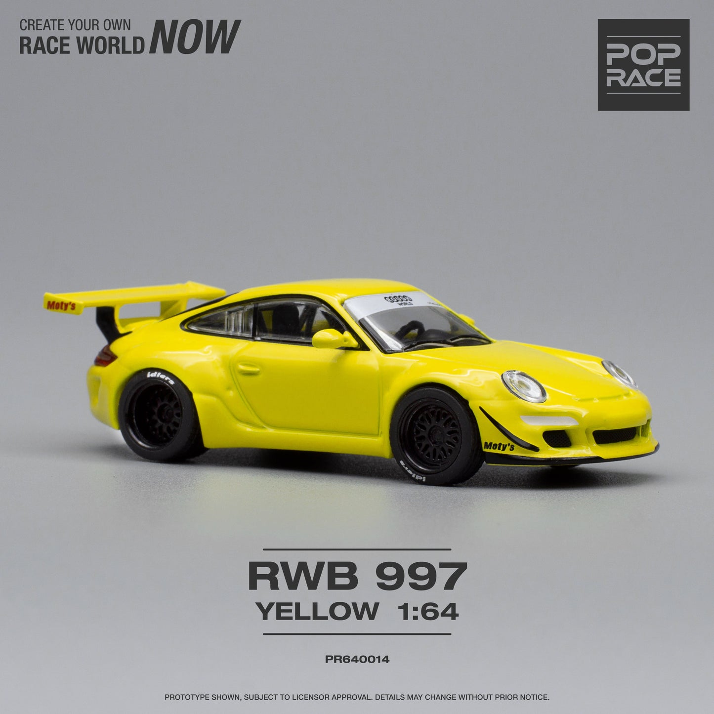 Pop Race - Porsche RWB 997, yellow - PR640014 - 1:64