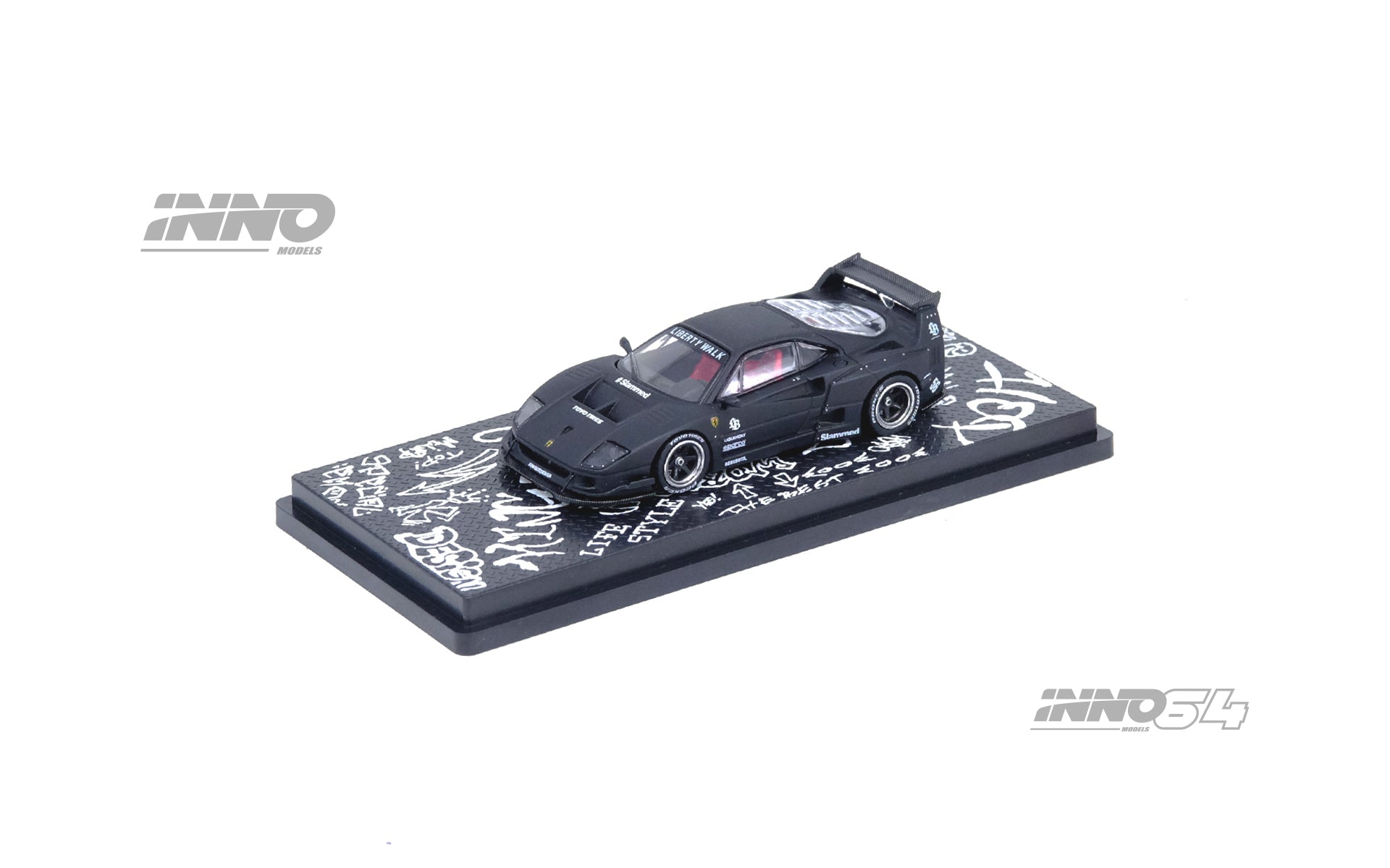 INNO64 - LBWK Ferrari F40, black/white - 1:64 - IN64-LBWKF40