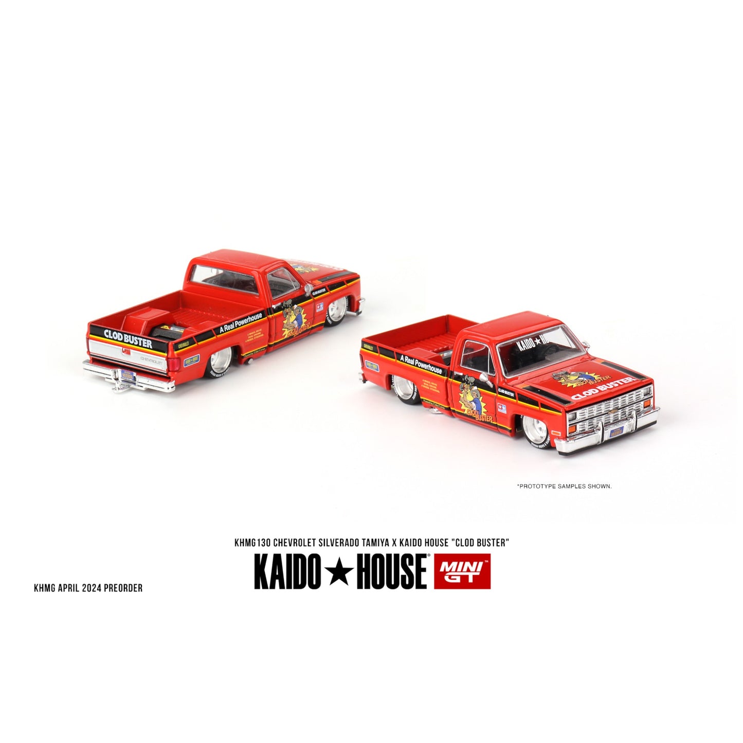 Mini GT Kaido House - Pre-Order - Chevrolet Silverado TAMIYA x KAIDO HOUSE "Clod Buster" - KHMG130 - 1:64