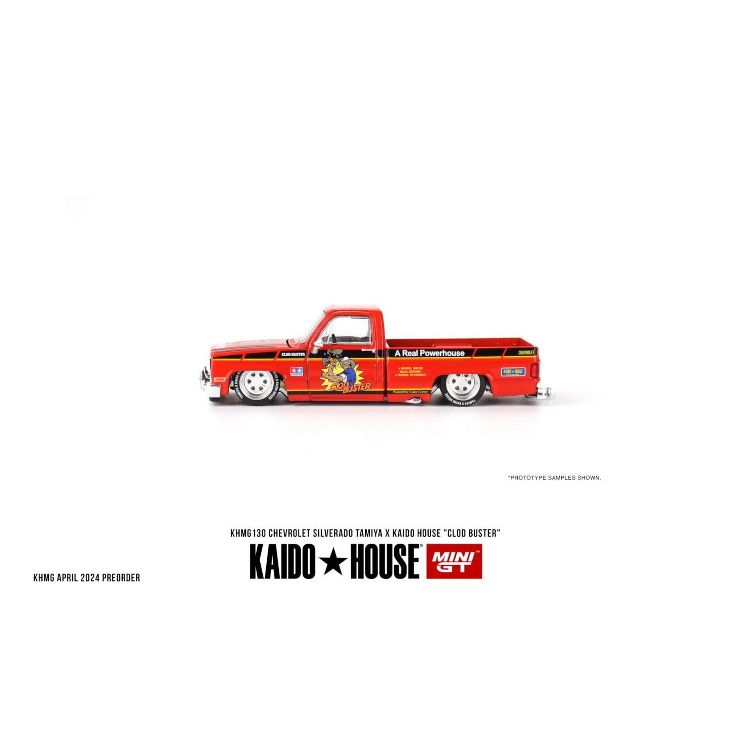 Mini GT Kaido House - Pre-Order - Chevrolet Silverado TAMIYA x KAIDO HOUSE "Clod Buster" - KHMG130 - 1:64