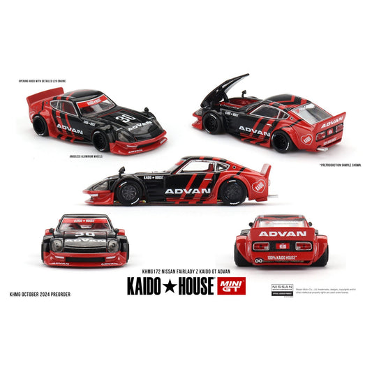 Mini GT Kaido House - Pre-Order - Nissan Fairlady Z Kaido GT ADVAN - KHMG172