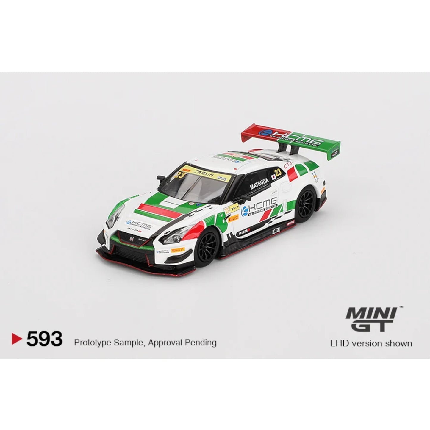 Mini GT - Pre-Order - Nissan GT-R NISMO GT3 #23 KCMG 2018 FIA GT World Cup Macau - MGT00593 (LHD) - 1:64