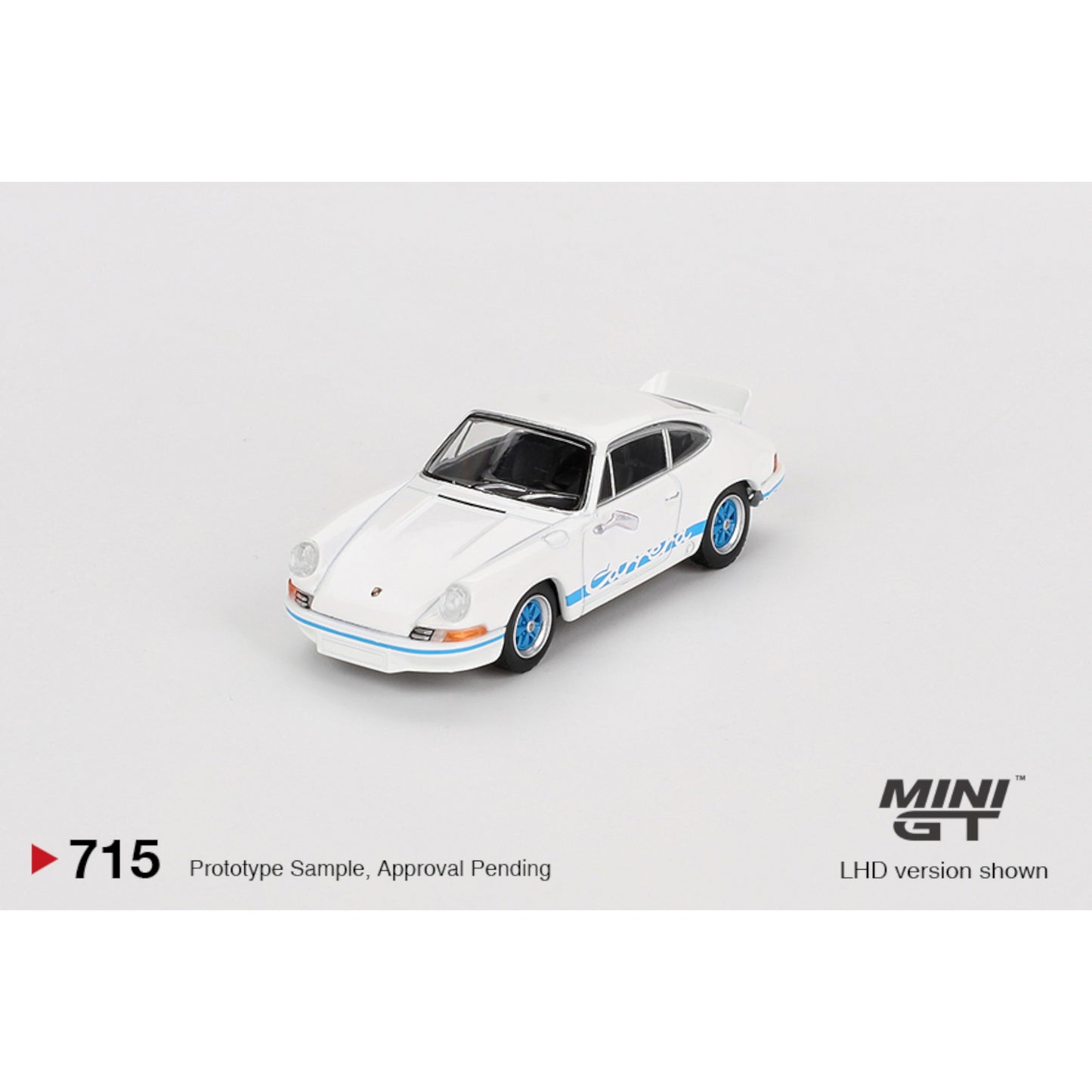 Mini GT - Pre-Order - Porsche 911 Carrera RS 2.7 Grand Prix White with Blue Livery - MGT00715 (LHD) - 1:64