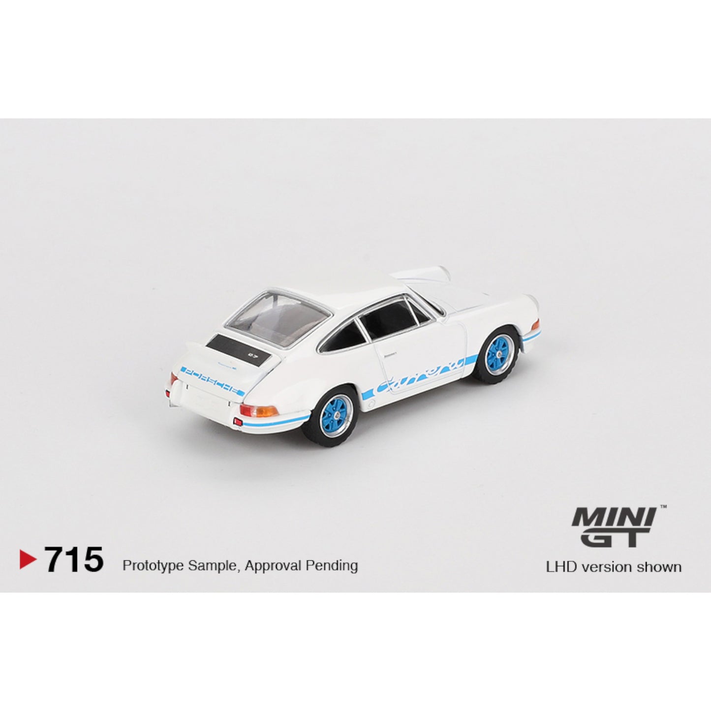 Mini GT - Pre-Order - Porsche 911 Carrera RS 2.7 Grand Prix White with Blue Livery - MGT00715 (LHD) - 1:64