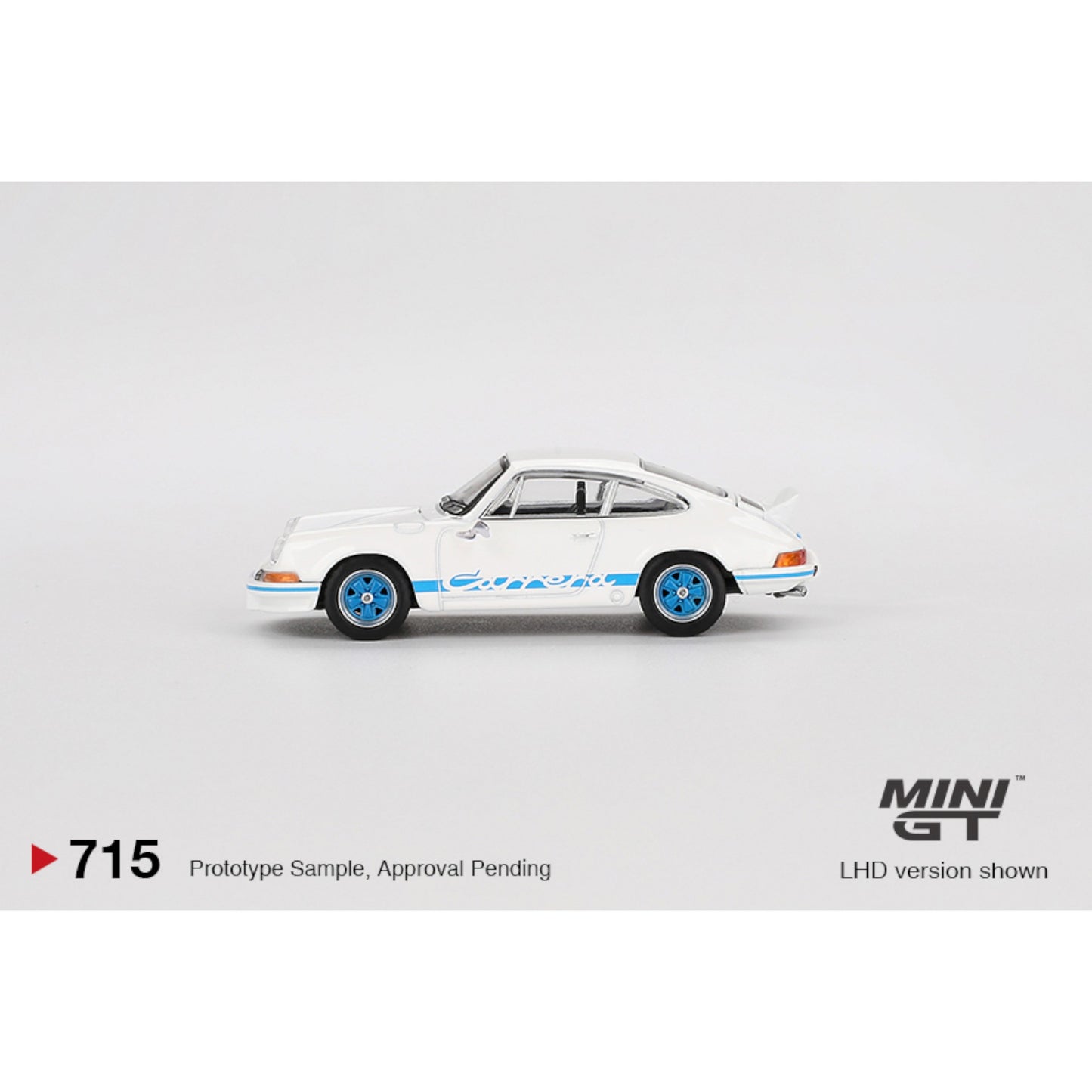 Mini GT - Pre-Order - Porsche 911 Carrera RS 2.7 Grand Prix White with Blue Livery - MGT00715 (LHD) - 1:64