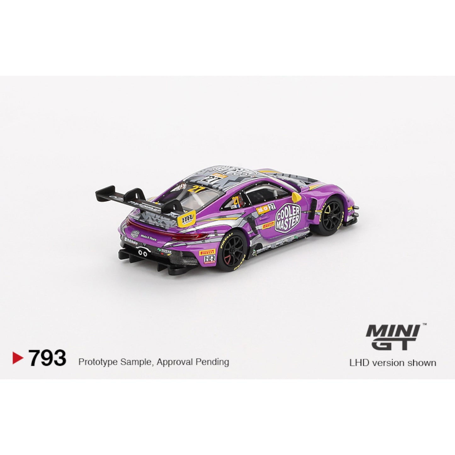 Mini GT - Pre-Order - Porsche 911 GT3 R #27 HubAuto Racing 2023 FIA GT World Cup - MGT00793 (LHD)