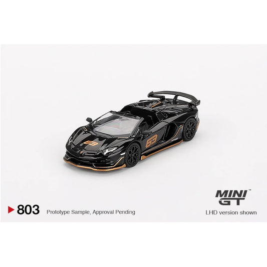 Mini GT - Pre-Order - Lamborghini Aventador SVJ 63 Roadster Nero Aldebaran - MGT00803 (LHD) - 1:64