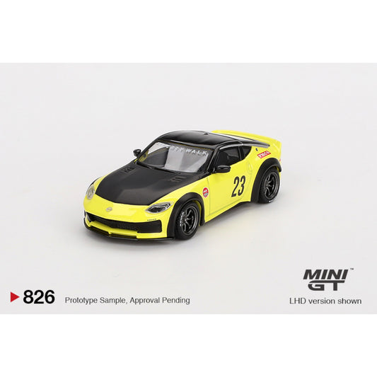 Mini GT - Pre-Order - Nissan Z LB★NATION WORKS Ikazuchi Yellow - MGT00826 (LHD)