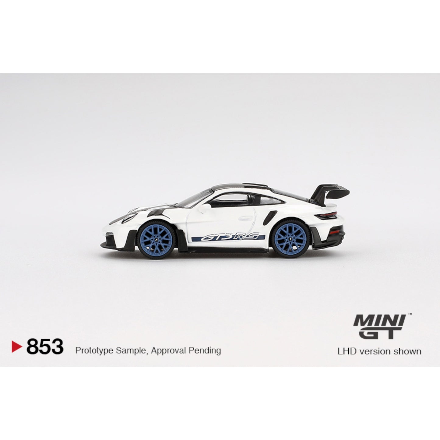 Mini GT - Pre-Order - Porsche 911 (992) GT3 RS Weissach Package White / Indigo Blue - MGT00853 (LHD)