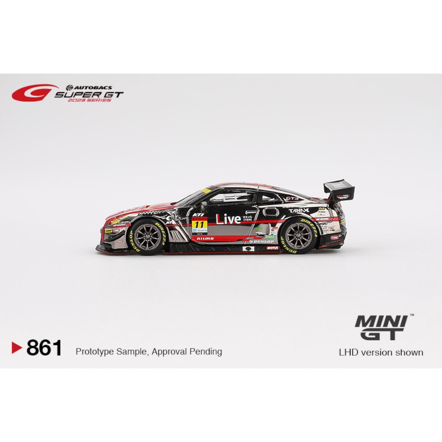 Mini GT - Pre-Order - Nissan GT-R NISMO GT3 #11 "GAINER TANAX GT-R" GAINER  2023 SUPER GT SERIES- MGT00861