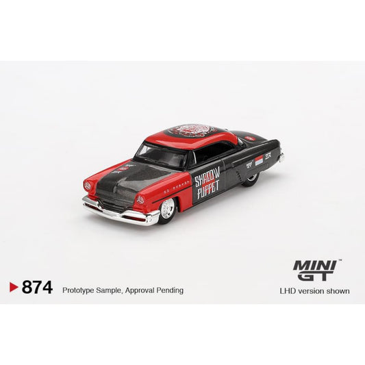 Mini GT X Mizu - Pre-Order - 1954 Lincoln Capri Hot Rod Shadow Puppet, black/red - MGT00874