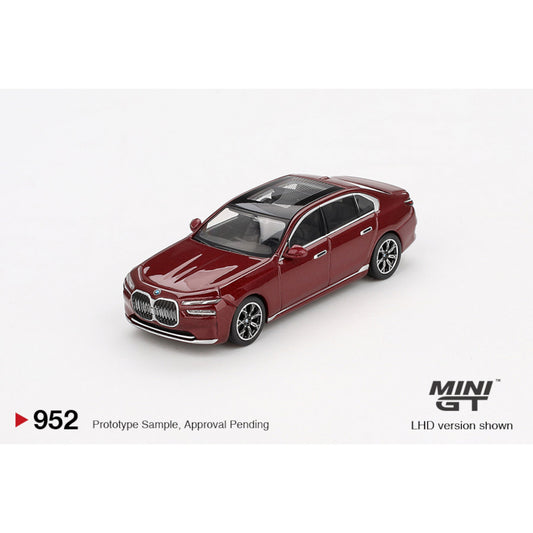 Mini GT - Pre-Order - 2023 BMW I7 Xdrive60 Aventurin, red - MGT00952 (LHD)