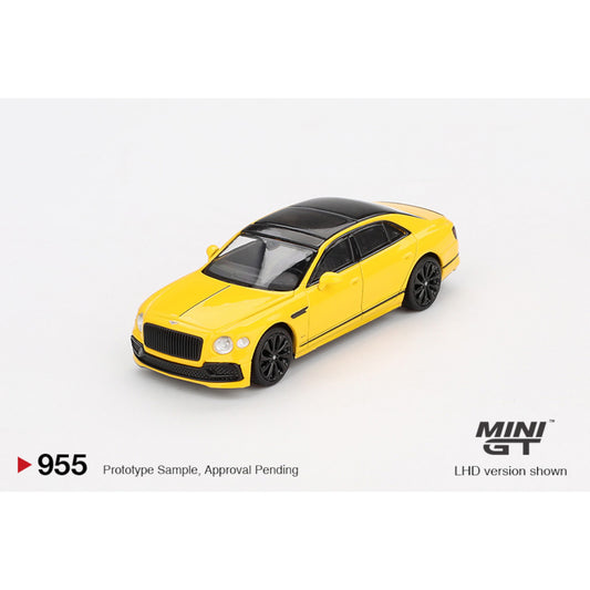 Mini GT - Pre-Order - 2023 Bentley Flying Spur Monaco, yellow - MGT00955 (LHD)