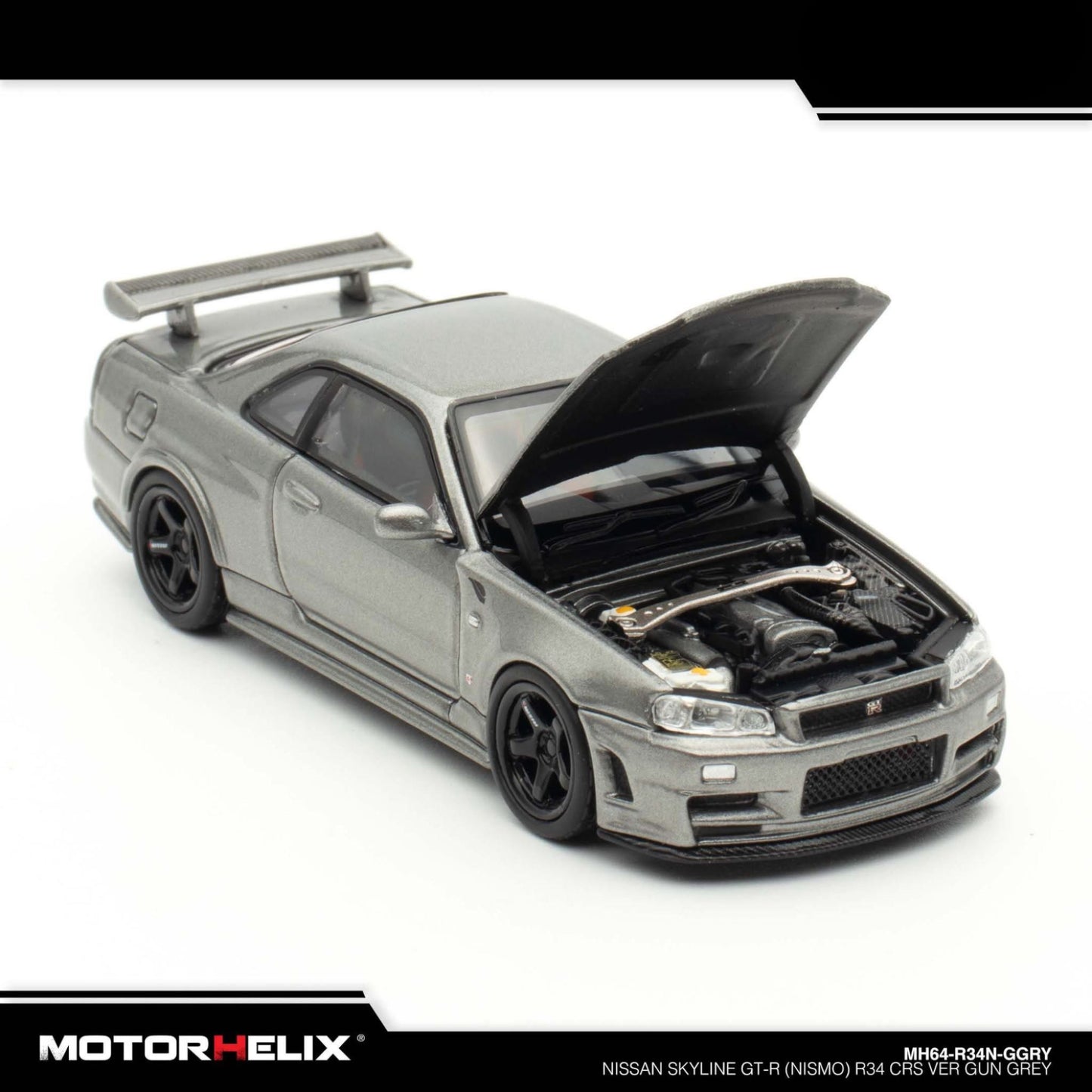 Motorhelix - Nissan Skyline GT-R (R34) Nismo CRS 2002 - Gun Grey - MH64-R34N-GGRY