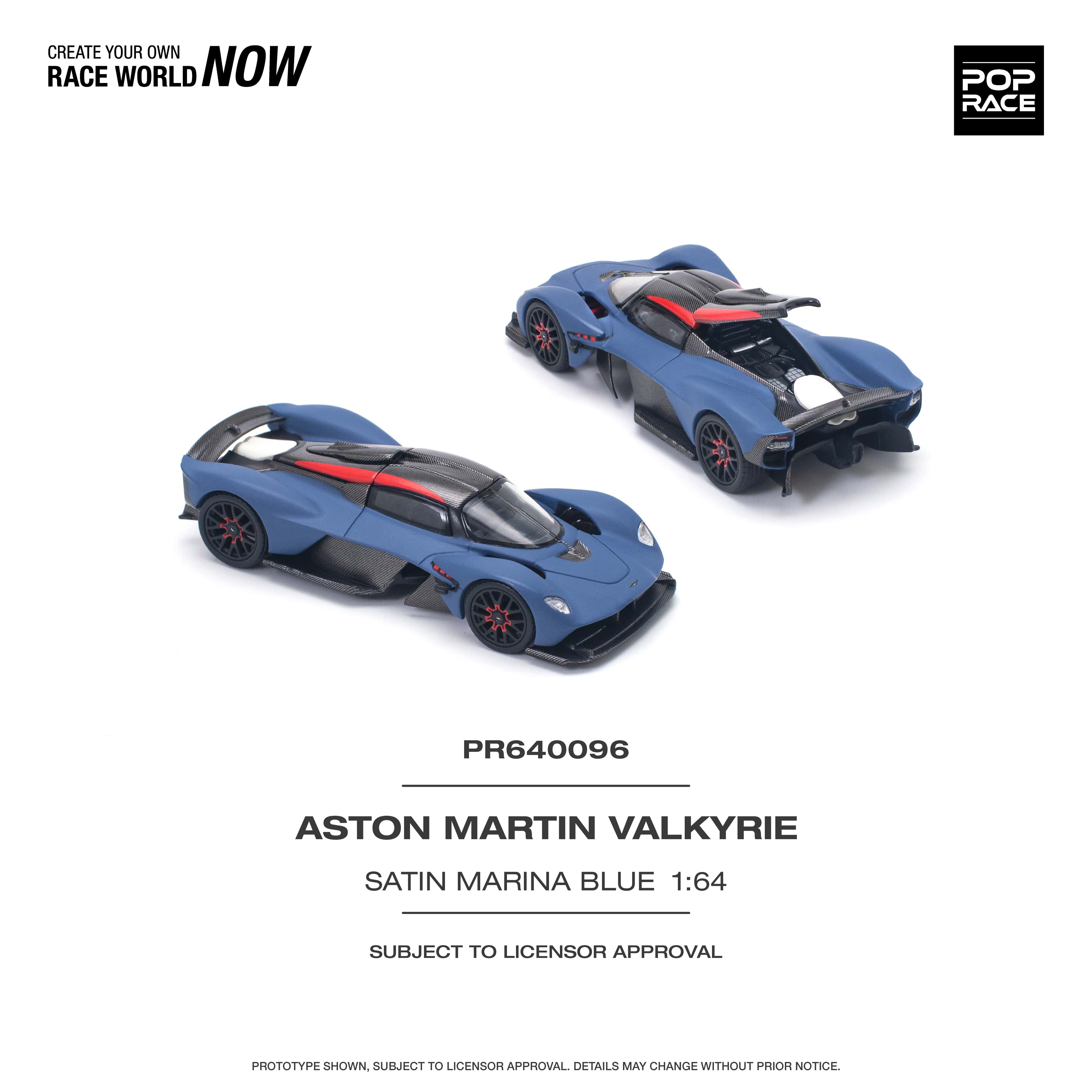 Pop Race - Pre-Order - Aston Martin Valkyrie, satin marina blue - PR640096 - 1:64