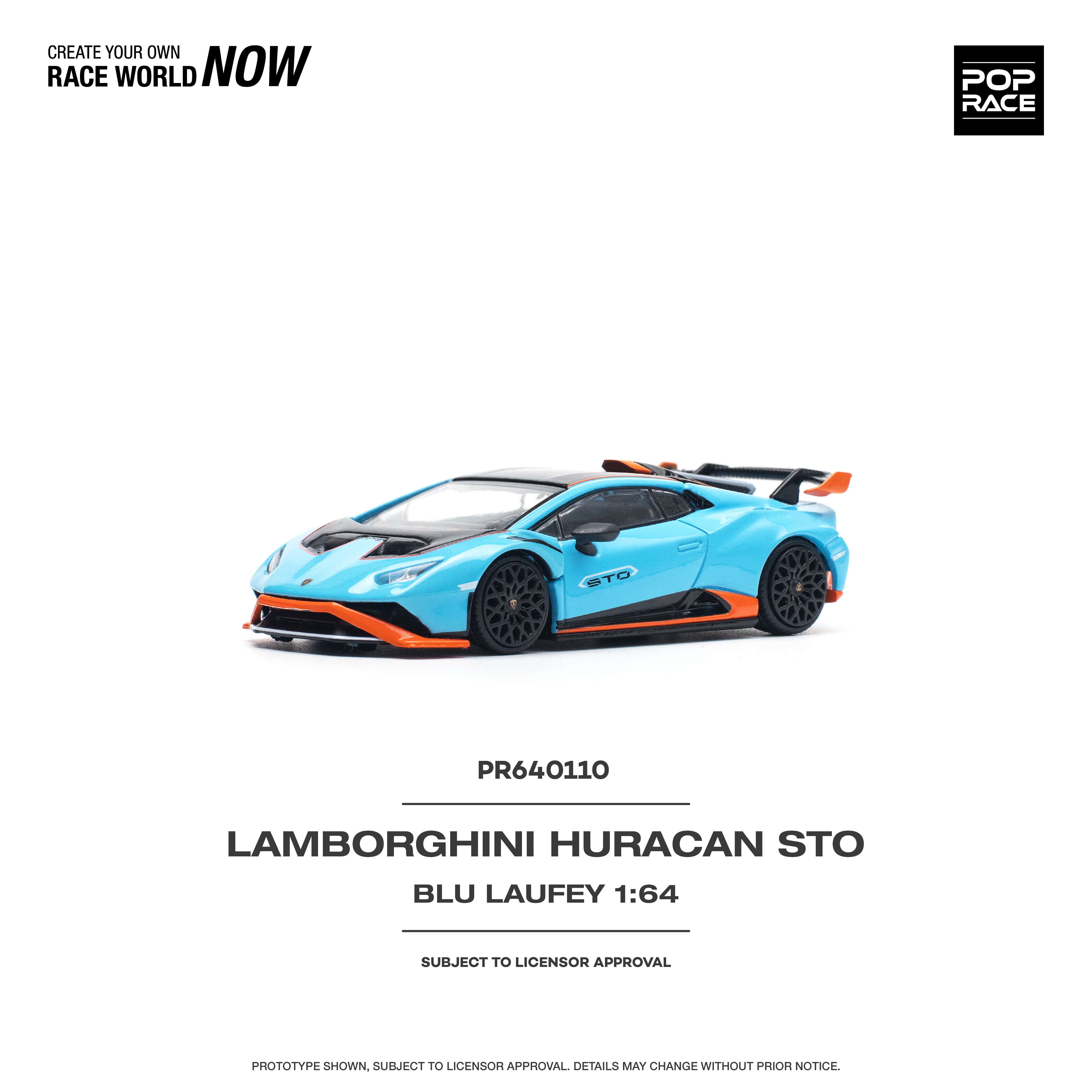 Pop Race - Pre-Order -  Lamborghini Huracan, STO blu laufey - PR640110 - 1:64