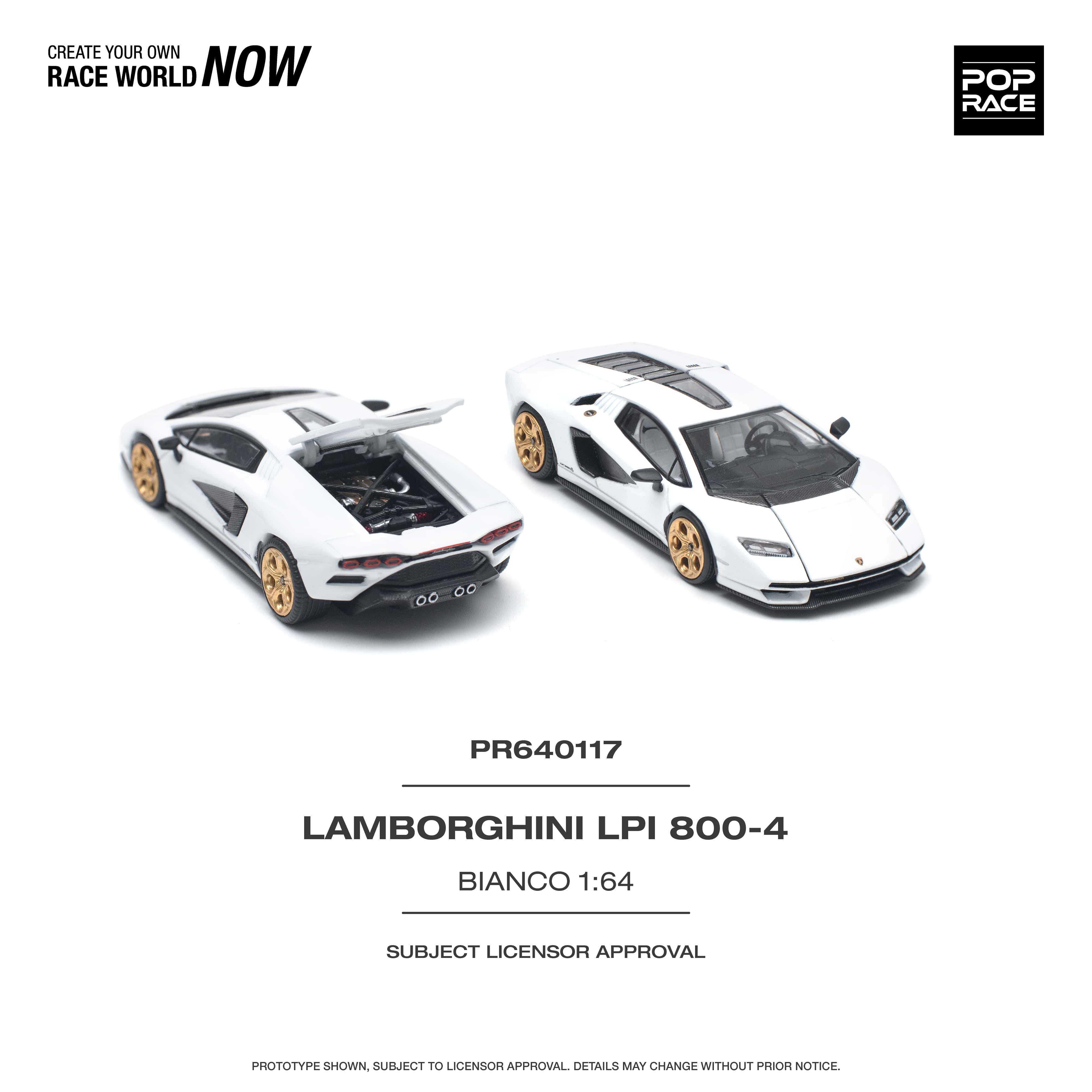 Pop Race - Pre-Order - Lamborghini Countach LPI 800-4, bianco siderale - PR640117 - 1:64
