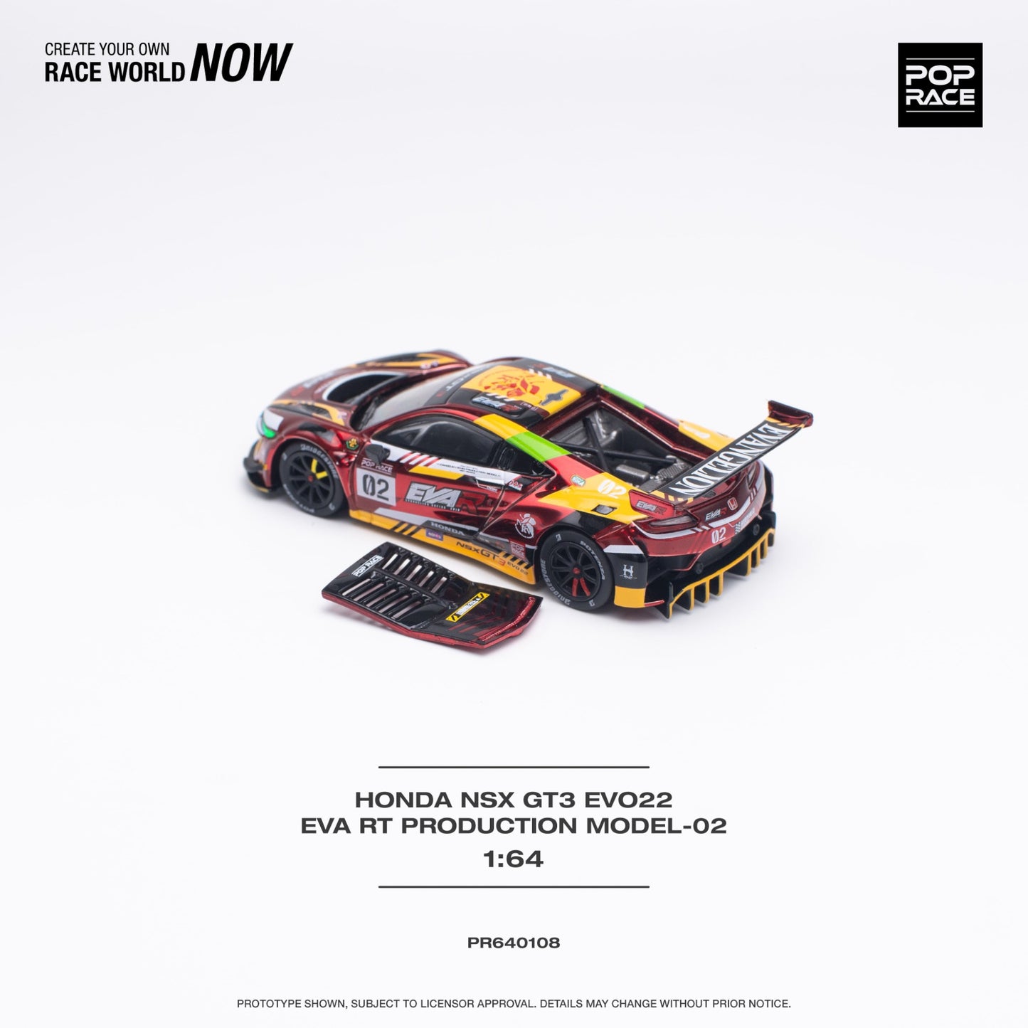 Pop Race - Honda NSX GT3 Evo22 Eva RT Production Model-2 - PR640108 - 1:64