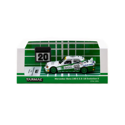 Tarmac Works - 1991 Mercedes Benz 190 E 2.5-16 Evolution II #20 Michael Schumacher DTM, white/green - 1:64 - T64-024-91DTM20