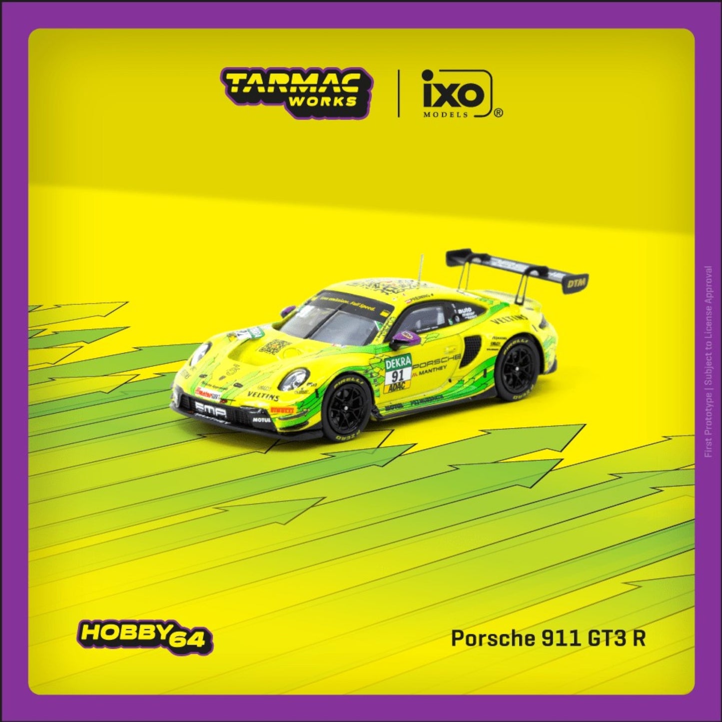 Tarmac Works x IXO - Pre-Order - Porsche 911 GT3 R - T64-084-23DTM91