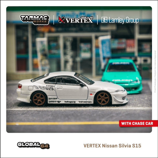 Tarmac Works - Vertex Nissan Silvia S15, white metallic - T64G-023-WH