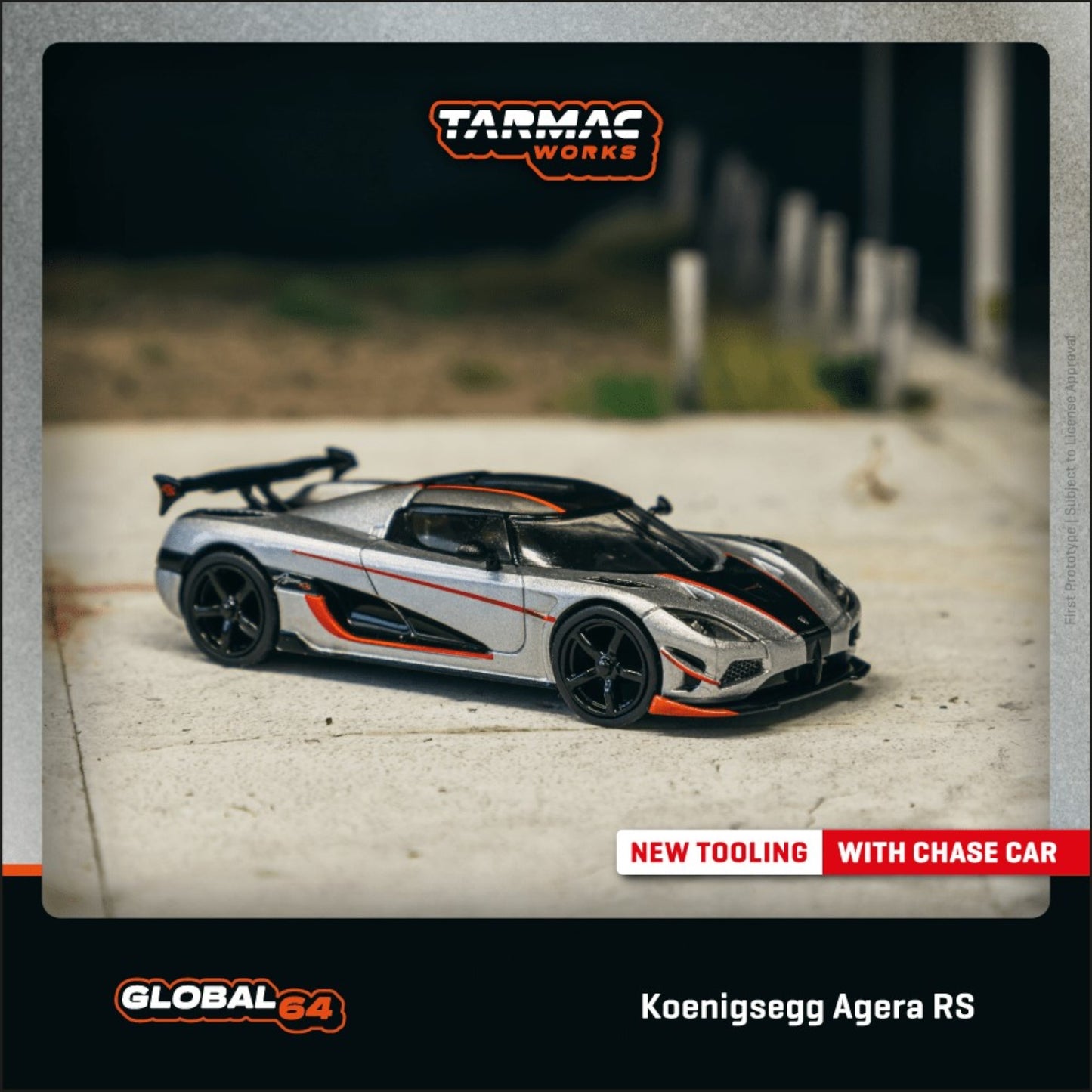 Tarmac Works - Pre-Order - Koenigsegg Agera RS, moon silver/black - T64G-TL005-MS