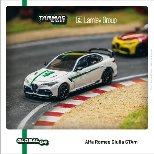 Tarmac Works - Alfa Romeo Giulia GTAm, white/green - 1:64 - T64G-TL031-MWG